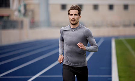 Man running on track